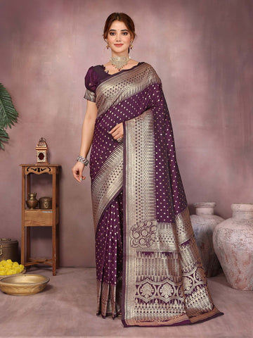 Varanga Women Banarasi Saree With Blouse Piece