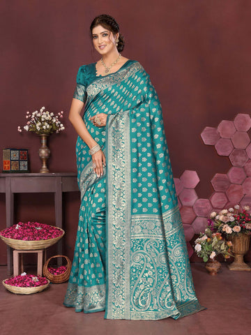 Varanga Women Banarasi Saree With Blouse Piece