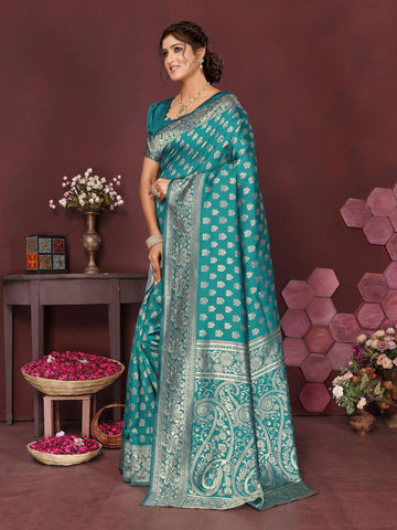 Varanga Women Banarasi Saree With Blouse Piece