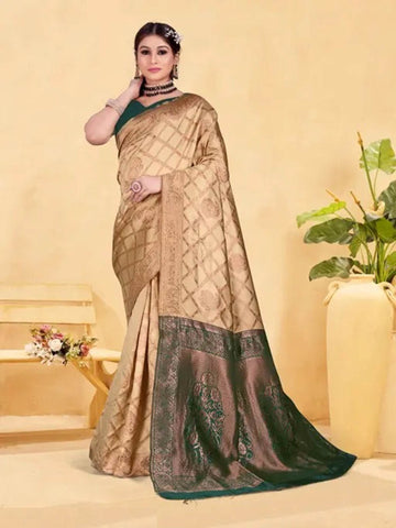 Varanga Women Banarasi Saree With Blouse Piece