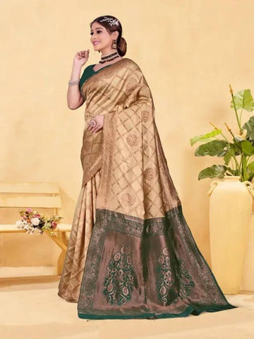 Varanga Women Banarasi Saree With Blouse Piece