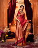 Varanga Festive Wear Red Stylist Silk Woven Banarasi Kanjivaram Saree