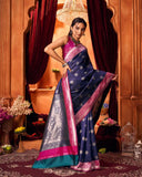 Varanga Festive Wear Blue Stylist Silk Woven Banarasi Kanjivaram Saree