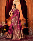 Varanga Festive Wear Purple Stylist Silk Woven Banarasi Kanjivaram Saree