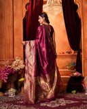 Varanga Festive Wear Purple Stylist Silk Woven Banarasi Kanjivaram Saree