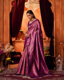 Varanga Festive Wear Purple Trendy Silk Woven Banarasi Kanjivaram Saree