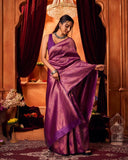 Varanga Festive Wear Purple Trendy Silk Woven Banarasi Kanjivaram Saree