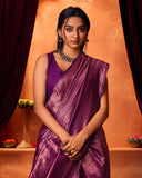 Varanga Festive Wear Purple Trendy Silk Woven Banarasi Kanjivaram Saree