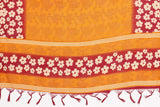 Varanga Mustard And Red Printed Khadi Cotton Dupatta With Tasselled Border