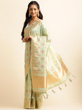 Ethnic Motifs Zari Woven Design Banarasi Saree
