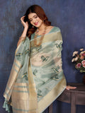 Ethnic Motifs Zari Woven Design Banarasi Saree