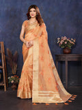 Ethnic Motifs Zari Woven Design Banarasi Saree