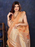 Ethnic Motifs Zari Woven Design Banarasi Saree