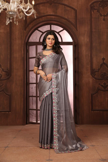Ethnic Motifs Zari Woven Design Banarasi Saree