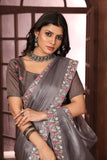 Ethnic Motifs Zari Woven Design Banarasi Saree