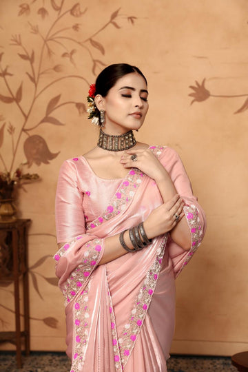 Ethnic Motifs Zari Woven Design Banarasi Saree