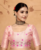 Ethnic Motifs Zari Woven Design Banarasi Saree