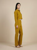 KSUT Women Olive Green Schiffli Co-Ord Set