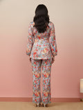 KSUT Women Multi Colour Floral Printed Top Paired With Tonal Printed Bottom
