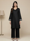 KSUT Women Black Lace Detailed Co-Ord Set