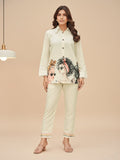 KSUT Women Modern Printed Apple Hem Shirt with Trouser