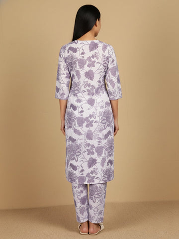 KSUT Women Round Neck Bold Print Co Ord Set