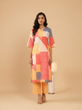 KSUT Women Pink Abstract Printed Straight Kurta Paired With Bottom