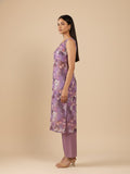 KSUT Women Floral Printed  Sleeveless Straight Kurta Paired With Tonal Bottom