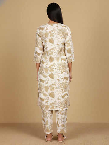 KSUT Women Round Neck Bold Print Co Ord Set