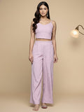 KSUT Women Lavender Strap Style Co-Ord Set