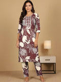 KSUT Women Round Neck Bold Print Kurta Set