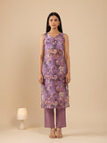 KSUT Women Floral Printed  Sleeveless Straight Kurta Paired With Tonal Bottom
