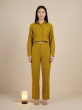 KSUT Women Olive Green Schiffli Co-Ord Set
