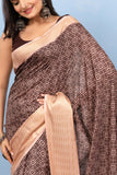 Varanga Light Brown Designer Dola Silk Saree With Doby Border