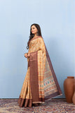 Varanga Cream Designer Dola Silk Saree With Doby Border