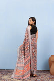 Varanga Multicolor Linen Digital Printed Saree With Tassels