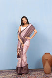 Varanga Light Pink Designer Dola Silk Saree With Doby Border