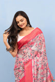 Varanga Light Pink Designer Dola Silk Saree With Doby Border