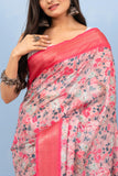 Varanga Light Pink Designer Dola Silk Saree With Doby Border