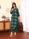 Varanga Women Green Bandhani Printed Straight Kurta