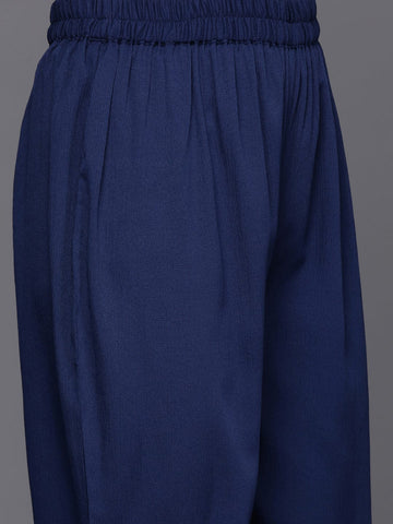 Varanga Women Blue Shirt Collar Co-Ord Set