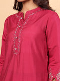 Varanga Women Mandarin Collar Thread Embroidered with Dhoti Salwar Bottom