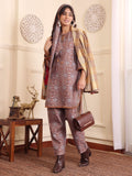 Varanga Women Camel Brown Printed Winter High-Low Co-Ord Set