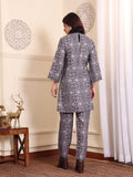 Varanga Women Grey Printed Winter Co-Ord Set.