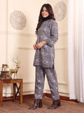 Varanga Women Grey Printed Winter Co-Ord Set.