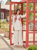 Varanga Women Cut Work and Thread Embroidered Shirt with Flared Palazzo