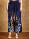 Bold floral printed loose fit top with flared palazzo
