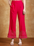 thread embroidered crop shirt with trouser