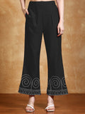 Thread embroidered crop shirt with trouser