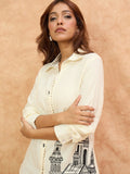 Varanga Women Black And White Co-Ord Set With Thread Work And Sequins Highlighting
